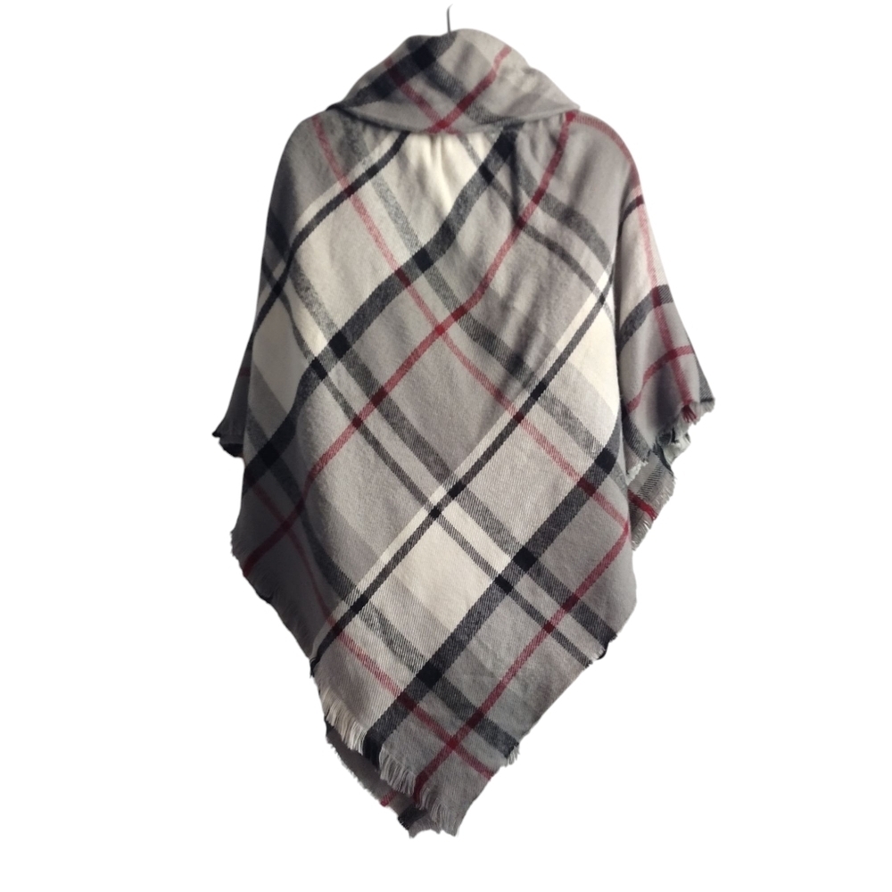 St. John's Bay Womens Classic Multicolor Plaid Sweater Poncho One Size N… - Picture 2 of 10